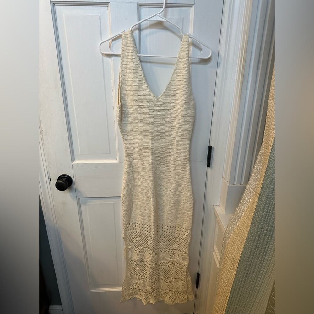 🪄♲🫰🏼 Spell Let The Sunshine In Crochet Maxi Dress Size Small - Picture 3 of 6